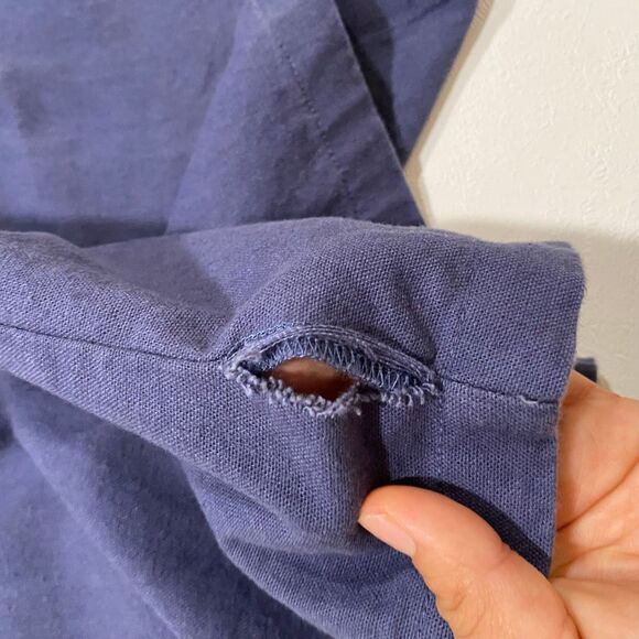 ModCloth x Princess Highway Women’s 22 Linen Belted High Waist Shorts | Navy Ple - Picture 8 of 9